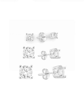Conjunto Pontinho de Luz Branco Prata 925