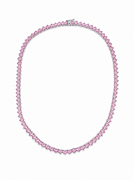 Riviera 3 Pontas com Zircônia Banho de Ródio Branco 4mm - Rosa Claro
