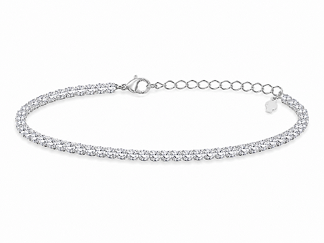 Pulseira Riviera Cristal Banho de Prata