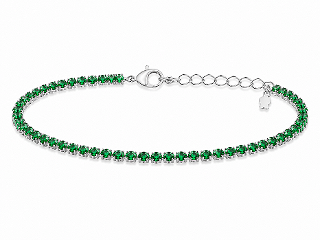 Pulseira Riviera Verde Banho de Prata
