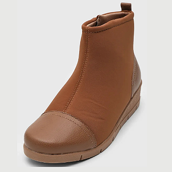 Bota Feminina Cano Curto Usaflex Em Couro Moda E Conforto
