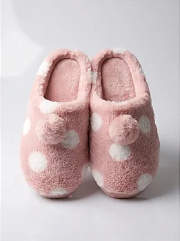 Pantufa Feminina Gasf Pompom Pantufa Quente Forrada Em Lã