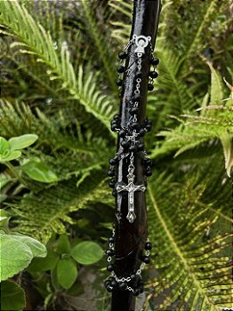 Bengala Preto Velho Madeira Goiabeira Artesanal Umbanda Akanba