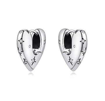 Argola Starlight Heart - Prata 925