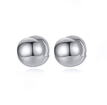 Argola Esfera Polida - Prata 925