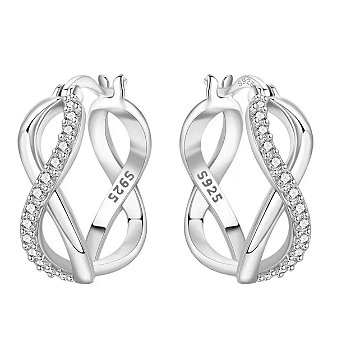 Argola Entrelaçada Infinity - Prata 925