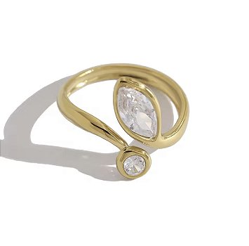 Anel Open Duo Zirconia
