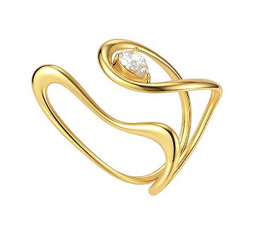 Anel Escultural Wave Gota