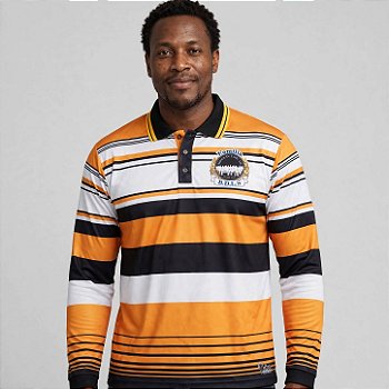 Camisa Polo Masculina Manga Longa Laranja, Preta e Branca | Estilus Black