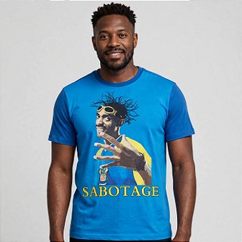 Camiseta Azul Estampada - Homenagem Sabotage