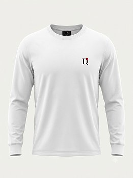 Camiseta Básica Unissex Manga Longa Branca D.ORIGAN
