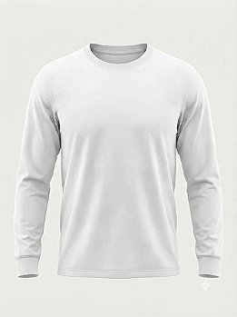 Camiseta Básica Unissex Manga Longa Branca