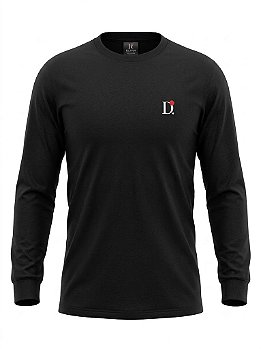 Camiseta Básica Unissex Manga Longa Preta D.ORIGAN