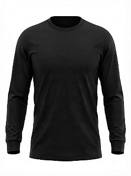 Camiseta Básica Unissex Manga Longa Preta