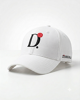 Boné Branco D.ORIGAN® | Ícone D Bordado em Alto Relevo