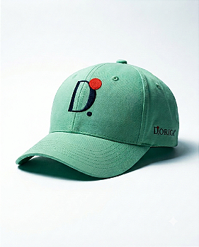 Boné Verde Claro D.ORIGAN® | Ícone D Bordado em Alto Relevo
