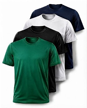 Kit 4 Camisetas Básicas Premium Dry Fit – Performance e Estilo para o Seu Dia a Dia