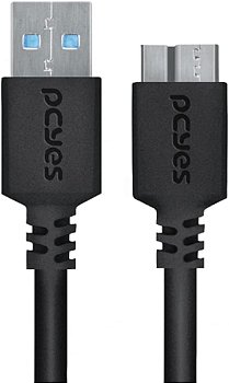 CABO PARA HD EXTERNO USB A 3.0 MACHO PARA MICRO USB B 3.0 (10 PINOS) MACHO 28AWG PURO COBRE 5 METROS - PUAMCM3-5, PCYES