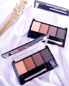 Paleta de Sombras para Sobrancelha com Primer Fixador e Pincel Duo