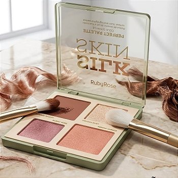 Paleta de Contorno, Blush e Iluminador Silk Skin Perfect Palette – Ruby Rose