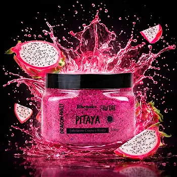 Esfoliante Corpo e Rosto Rhenuks Cosméticos Linha Frutas 300g
