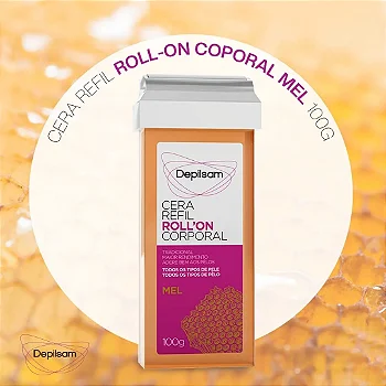 Cera Depilatória Refil Roll-On Corporal Depilsam Mel 100g