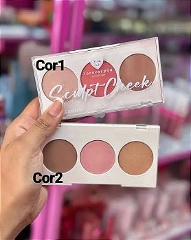 Paleta Trio de Maquiagem Sculpt Cheek Forever You (Contorno, Blush e Iluminador)
