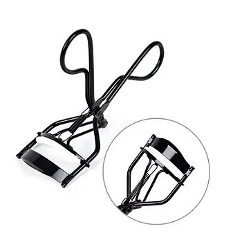 Curvador de Cílios Curvex de Metal Preto com Sistema de Mola