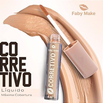 Corretivo Líquido Faby Make – Máxima Cobertura (4ml)