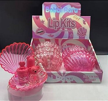 Kit Labial Concha 3 em 1 Bobbi Rara – Estilo, Fofura e Longa Duração