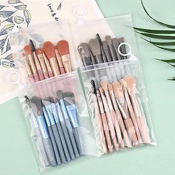 Kit de Pincéis de Maquilhagem com Estojo Transparente