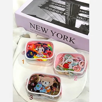 Kit de Elásticos de Cabelo Infantis com Estojo Transparente – Cores, Praticidade e Penteados Perfeitos!