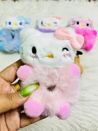 Elástico de Cabelo Scrunchie de Pelúcia Hello Kitty