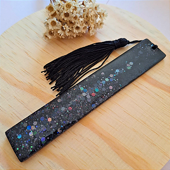 Marcador de Livro - Glitter Preto