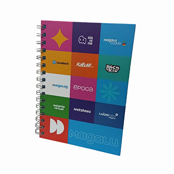 Caderno A5 - capa dura personalizado - 50 unidades