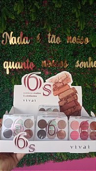 Paleta de Sombras 6s Vivai com 6 Cores