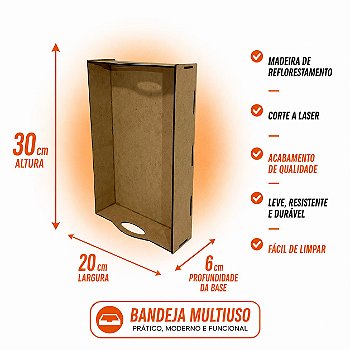 Kit Bandeja MDF Cru 30X20X6CM Presentes/Cestas 5 Unidades