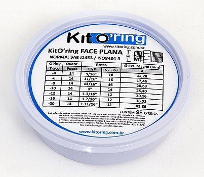 Kit de Anéis KitOring Face Plana - 98 peças (terminais/conexões)