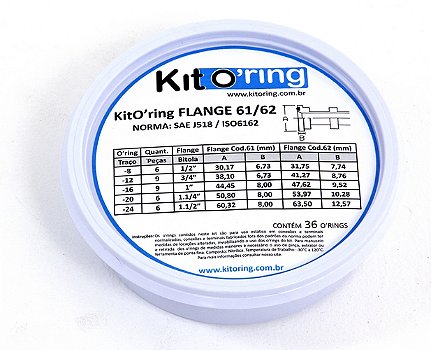 Kit De Aneis KitOring Flange 61/62 - 36 peças (terminais/conexões)