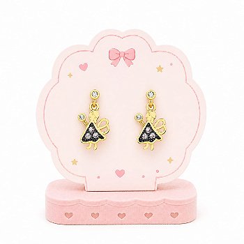 Brinco infantil fadinha com zircônia banhado a ouro 18k