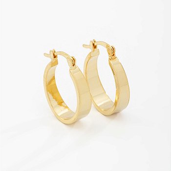 Brinco Argola Lisa Banhado Ouro 18k Antialérgico
