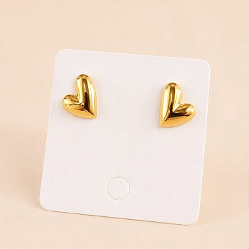Brinco Coração Liso Folheado Ouro 18k
