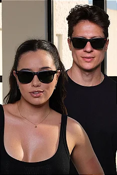 Óculos de sol Agent preto com verde - unissex