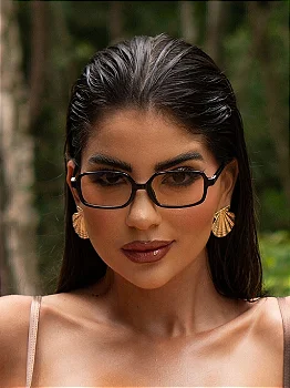 Óculos de sol Austri retangular marron com preto - acetato