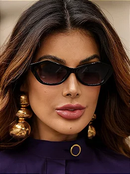 Óculos de sol Melina Borboleta preto degradê - acetato