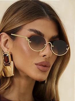 Óculos de sol Tribeca marron degradê com dourado