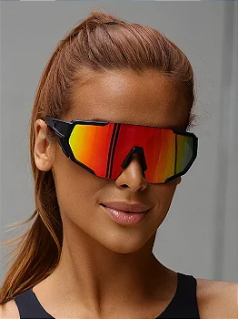 Óculos de sol esportivo Strong 2.0 laranja com preto