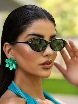 Óculos de sol premiun Marbela oval preto - acetato