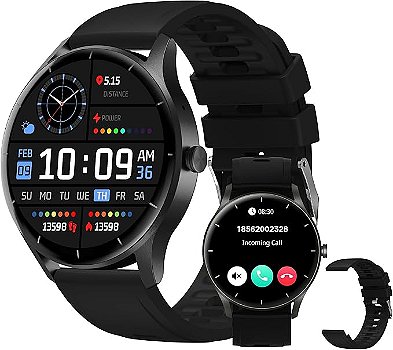 Smartwatch PEJE com Pulseira Extra – Tela Touch HD 1.28”