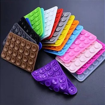 Ventosa Silicone Dupla Face para Celular Colorida